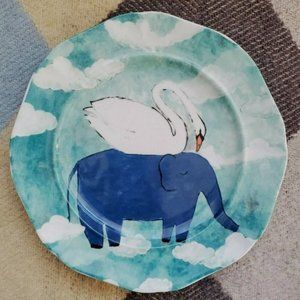 Dessert Plate Elephant & Swan